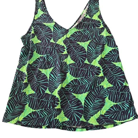Lilly Pulitzer Under the Palms Gigi Tank Top Navy Lime Tropical Woman SZ XL EUC - Picture 10 of 10